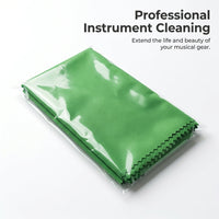 Microfiber Cleaning Cloth for Guitar Piano string instrument Saxophone Flute, Polishing for Musicians, Green 30x30cm