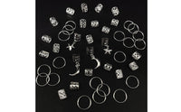 44 Pieces Bohemian Look Hair Cuff and Hair Coil Kit Adjustable Cuffs Braid Charm Jewelry Filigree Design Star Moon Hair Clips for Festivals