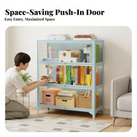 particle-resistantresistant Glass Door Curio Cabinet Floor-Standing Design Display Case Modern design Home Furniture 4-Tier Shelving for Figure collectors, Anime Fans, Living Room, Bedroom, Office