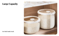 Rice Storage Container Humidity-Preservation Airtight Rice Bin Large Capacity Sealed Grain Bin for Countertop, Cabinet
