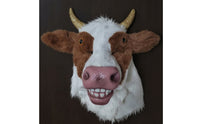 Soft-Textured Cattle Headgear Headpiece Novelty Cow Costume Hood Comfortable Headwear for Halloween, Cosplay, Stage Performances
