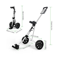 Lightweight Golf Bag Push Cart Easy Folding Two-Wheel Golf Cart Quick Fold Trolley Smooth Rolling for Course