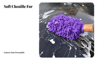 Chenille Car Wash Sponge Highly Absorbent Chenille Cleaning Glove High Water Absorption Scratch Detailing Sponge for DIY Vehicle Cleaners, Driveway