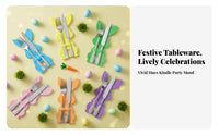 8 Pieces Easter rabbit and Carrot Utensil Sleeve Cartoon Design for Families