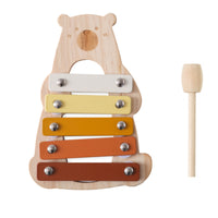 Musical Bear Xylophone Lightweight Xylophone with Mallet Compact Wooden Percussion Stick Sensory for Preschool