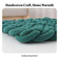 Solid Color Woven Seat Cushion Modern Simple Design Braided Square Cushion Soft and Comfortable for Home Decorators, Students, Sofa, Bedroom