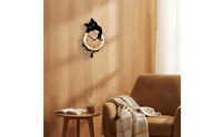 Feline Wall Clock Modern Minimalist Cat Shaped Clock Creative Decor
