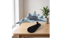 1:100 Scale SU-57 Fighter Jet Model Fighter Jet Model with Stand Assembled Detailed for Aviation Enthusiasts, Office