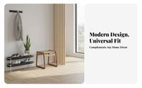 Modern Minimalist Woven Top Footstool Chinese aesthetic Small Stool space-saving Size Household Furniture Multi-Purpose for Homeowners, Children, removeice Workers, Balcony, Entryway, Tea Room, Bedroom