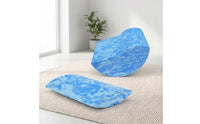 2 Pieces Curved Foam Rocker with Central Groove Compact Balance Coach Cushioned Fitness Equipment Marbled for Yogis, Floor Exercises