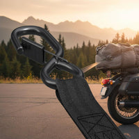 Push Button Release Self-Retracting Tie-down Safety Clips Retractable Ratchet Strap Heavy Duty Automatic Cargo Strap for Road Trip, Moving, Camping
