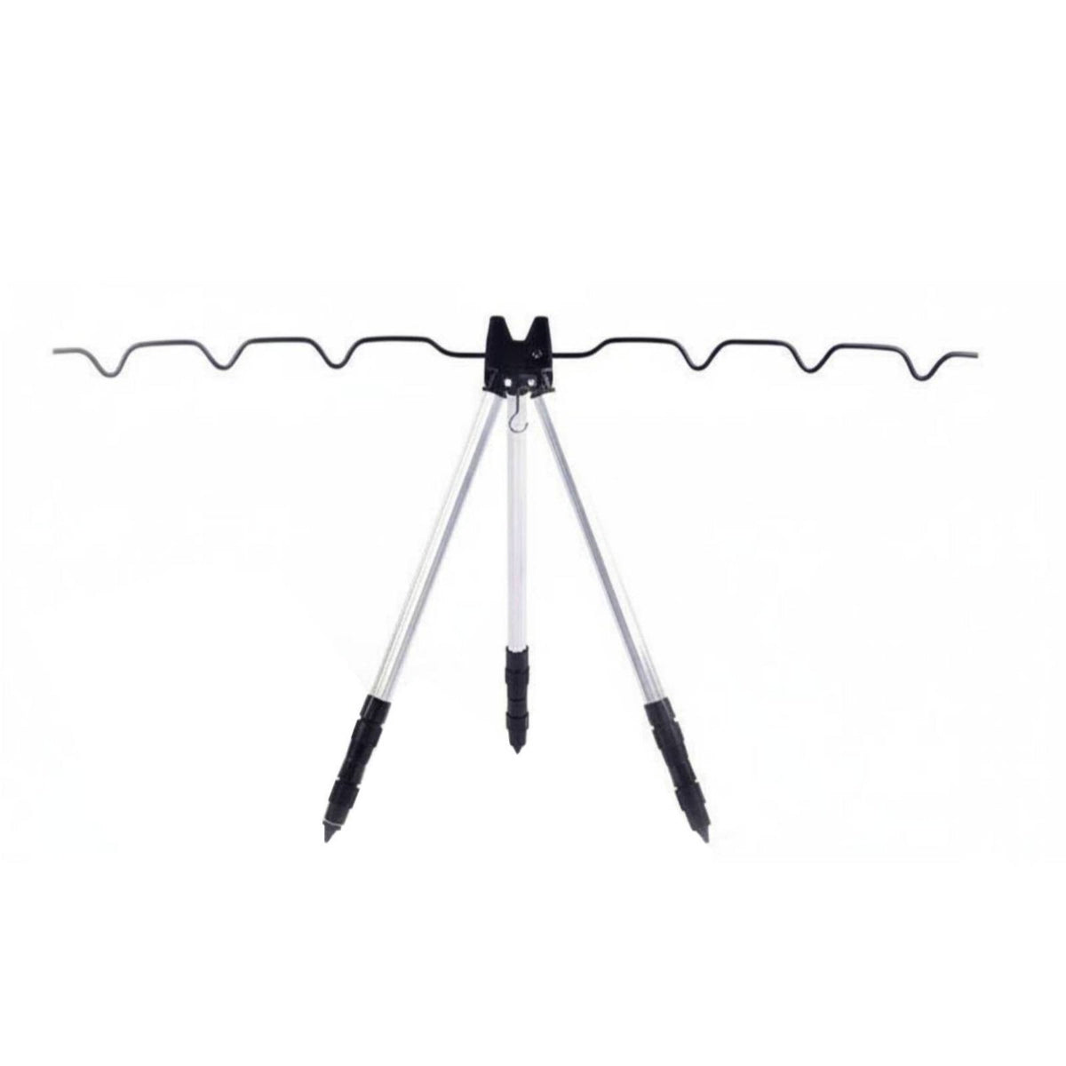 Fishing Rod Tripod Stand Adjustable Height Sea Fishing Rod Tripod Telescopic Pole Holder Rustproof Counterweight Hook