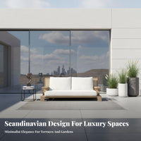 4 Pieces Nordic Design 4-Piece Wood Frame Sofa Set Weather-Resistant Outdoor Furnishings Woven accents Lounge Seating Modern design for Hotel Managers, Homeowners, Families, Garden, Patio, Terrace, rearyard
