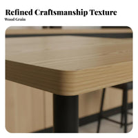Table, Bench and Chairs Combo Retro Aesthetic 4-Person Square Dining Set