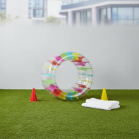 Big Size Inflatable Water Roller Portable Inflatable Rolling Wheel Easy to Inflate Pool Hamster Wheel Thick PVC for Children, Lawn