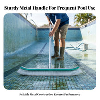 Dense Bristles Curved Edge Pool Brush Pole Connector Aluminum Pool Brush