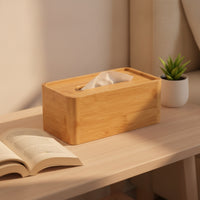 Bamboo Tissue Box Cover Rectangular Wood Tissue Box Cover for Living Room, Washroom, Bedroom