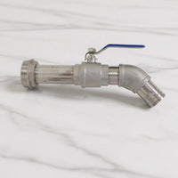 Oil Drum Tap with Threaded Inlet Stainless Drum Faucet with Lever Handle Heavy Duty Barrel Faucet Shutoff Lever for Garages