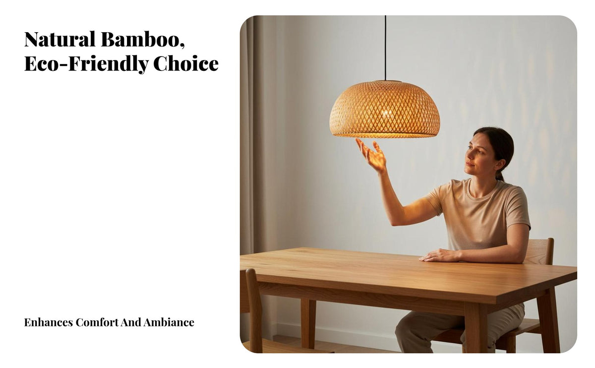 Handmade Bamboo Hanging Light Vintage Inspired Bamboo Hanging Light Easy Installation Woven Rattan Lamp Adjustable Height for Restaurant Owners, Interior Designers, DIY Enthusiasts, Teahouse, Dining Room, Bedroom, Kitchen Island