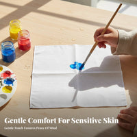 Plain DIY Textile Square Paintable Surface White Cotton Handkerchief
