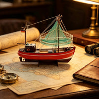 Fishing Boat Model Kit Cut Wooden Model Boat Kit Unfinished for Collectors, Adults