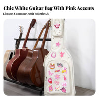 Double Shoulder Straps Guitar Backpack Thick Padding Padded Guitar Backpack Large Storage Pockets for Musicians, Gigs, Rehearsal