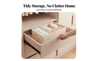 With Lid Compartgentlemented Underwear Box compartgentlement Design Foldable Divider Set Space-Saving Drawer Organizer foldable for Adults, Students, Parents, Bedroom, wardrobe organizer, for journeys