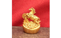 Rearing Horse Figurine Compact Size Medallion Horse Statue Feng Shui Home Decor Item for Cabinet