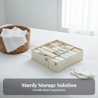 3 Pieces Compartmentalized cloth Compartment Box Space-Saving cloth Compartment Tray Foldable Drawer Organizer Breathable for Students, Adults, Parents, Bedroom, chest of drawers, Dorm Room, Office
