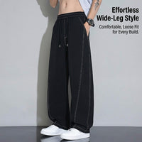 Mens Trousers with Elastic Waist for Daily Wear, Casual in Wrinkle Resistant Material, Straight Leg Loose Fit Pants, Plus Size