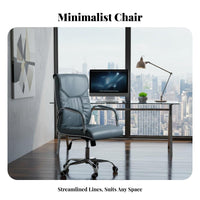 Adjustable Height High-Back Executive Chair Ergonomic Design Office Furniture Stable Five-Pronged Base Swivel Seat Padded Armrests for Executives, Distance Workers, Students, Study Room