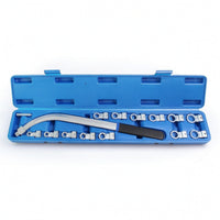 13-Piece Engine Belt Wrench Tool Kit Chrome Vanadium Steel Pulley Wrench Set with Sockets Universal Ribbed Belt Tool Kit Special for DIYers