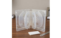 Translucent 10-Disc Storage Case Hard Plastic High-Definition Disc Case Hinged Spine Two Tray