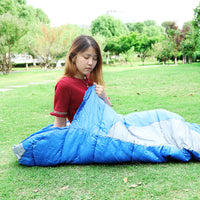Outdoor Camping Sleeping Bag, Single Person, Lightweight Portable Envelope Sleeping Bag with Hood for Hiking Travel