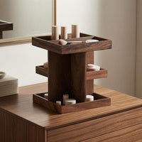 Multi Compartment Storage Rack Space Saving Rotating Storage Rack Scratch Resistant Wood Desk Organizer