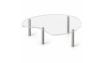 Transparent Acrylic Display Riser Elegant Display Riser with Metal Posts Wavy Dessert Stand 3mm Thick for Collectors, Bakers, Retail Shops, Weddings, Birthday Parties