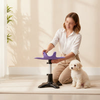 Versatile Dog Grooming Stand with Cradle Adjustable-Height Pet Grooming Restraint with Base Rotating for Nail Trimming