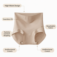 Women's High Waist Seamless Knickers for Invisible Fit, Postpartum Essentials Multipack with Gusset Panel