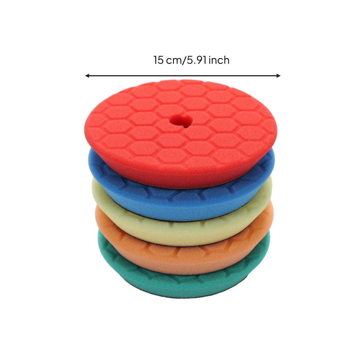 5 Pieces High Quality Polishing Sponge Pads Premium Polishing Pads with Center Hole Bendable Buffing Pad Mixed Size for Detailers, Paint Correction