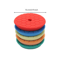 5 Pieces High Quality Polishing Sponge Pads Premium Polishing Pads with Center Hole Bendable Buffing Pad Mixed Size for Detailers, Paint Correction