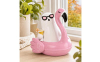 Specters Flamingo Swim Circle Funny Specters with Flamingo   Playful Tabletop Statue for Halloween Hosts