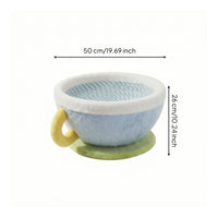 Pet Bowl Bed Bowl-Shaped Cat Bed with Handle Cute Feline Resting Place for Living Room