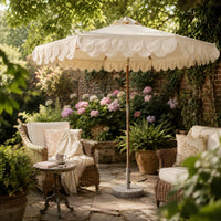 Round Patio Umbrella Double-Layer Patio Umbrella Eggshell