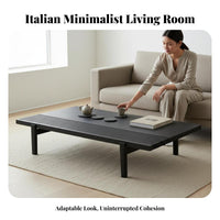 Minimalist Design Square Block-Leg Low Table Wabi-Sabi design Living Room Furniture Nordic Aesthetic Natural Wood Look for Interior Designers, Homeowners, Families, Lounge, Reception Area, Home Office