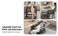 Foldable Design Adjustable Folding Lounger versatileUse Lounge Recliner Comfortable Padding Portable Seating With Headrest for Students, Office Workers, Homeowners, Dormitory, resting, Living Room, Balcony