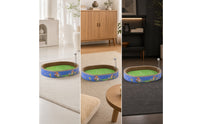 Oval Cat Scratcher with Toy Interactive Cat Scratch Bed Comfortable Corrugated Cardboard Scratcher Reversible for Kittens