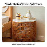 Woven Basket with Lid Waterproof Laundry Hamper Multi-Functional for Dorm Room