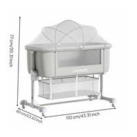 Adjustable Height Crib Wheels Bedside Sleeper Easy to Clean for Infants