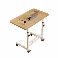 Mobile with Wheels Rolling C-Shaped Table Space-Saving Adjustable C-Shaped Side Desk Spacious Desktop Bedroom Furniture Rounded Corners for Apartment Dwellers, Telecommuting Workers, Students, Small Areas, Living Room, Home Office