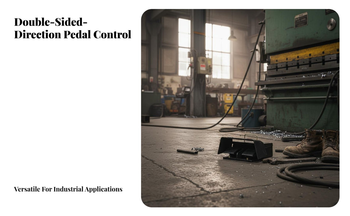 Momentary Action Double Pedal Foot Switch Self-Resetting Industrial Machine Foot Switch Hands-Unrestricted Operation Electrical Component Safety Guard for Metalworkers, Technicians, Workshop, Workshops, Factories, Factory